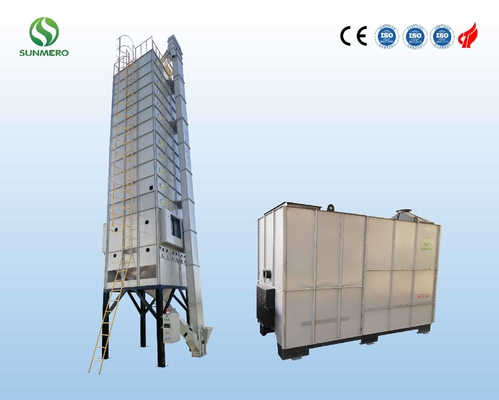 Máy sấy gạo thông minh 120 tấn / mẻ 5.5kW với đầu đốt trấu